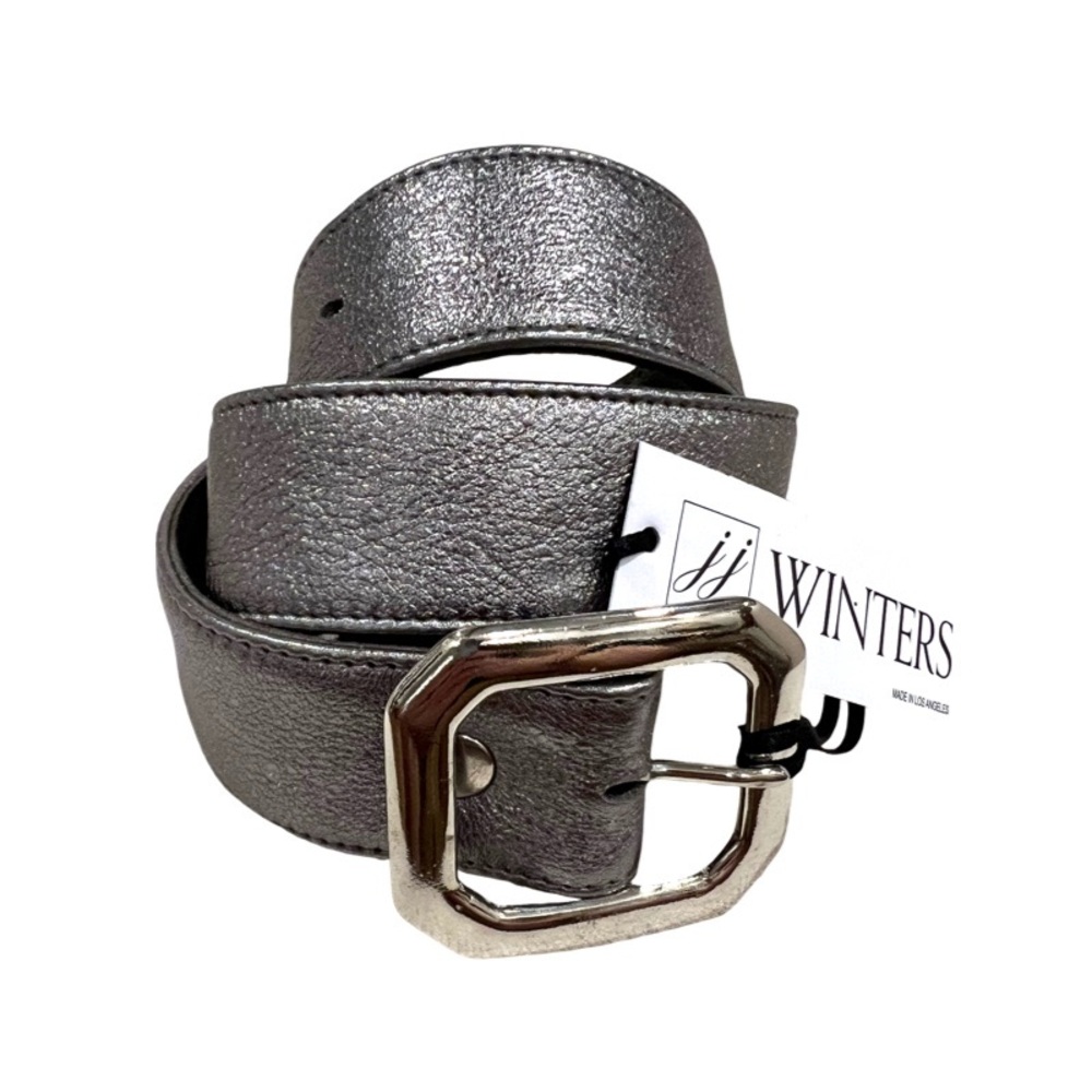 NEW JJ Winters Gunmetal Metallic Gray / Silver Women’s Belt - Size S